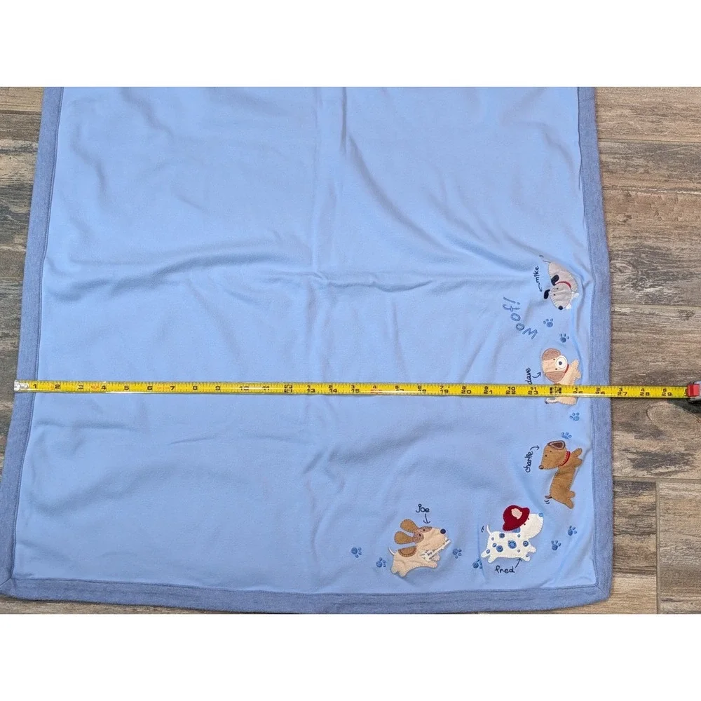 Carters Baby 5 Dogs Joe Fred Charlie Dave Mike Blue Stripe Blanket Lovey Baby